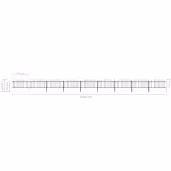 vidaXL Garden Fence Spear Outdoor Panel Barrier Border Privacy Multi Sizes - 15.3 m/ 50-75 cm