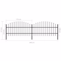 vidaXL Garden Fence Spear Outdoor Panel Barrier Border Privacy Multi Sizes - 3.4 m/ 75-100 cm