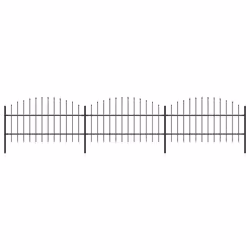 vidaXL Garden Fence Spear Outdoor Panel Barrier Border Privacy Multi Sizes - 5.1 m/ 75-100 cm