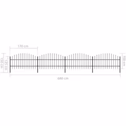 vidaXL Garden Fence Spear Outdoor Panel Barrier Border Privacy Multi Sizes - 6.8 m/ 75-100 cm - Additional view 4