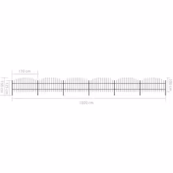 vidaXL Garden Fence Spear Outdoor Panel Barrier Border Privacy Multi Sizes - 10.2 m/ 75-100 cm