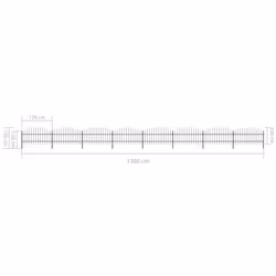 vidaXL Garden Fence Spear Outdoor Panel Barrier Border Privacy Multi Sizes - 13.6 m/ 75-100 cm