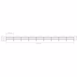 vidaXL Garden Fence Spear Outdoor Panel Barrier Border Privacy Multi Sizes - 15.3 m/ 75-100 cm