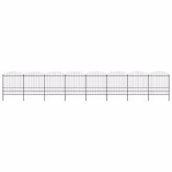 vidaXL Garden Fence Spear Outdoor Panel Barrier Border Privacy Multi Sizes - 13.6 m/ 175-200 cm