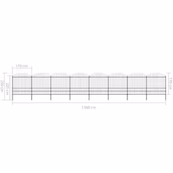 vidaXL Garden Fence Spear Outdoor Panel Barrier Border Privacy Multi Sizes - 13.6 m/ 175-200 cm