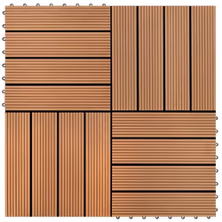 vidaXL 22x Decking Tiles 30x30cm 2sqm WPC Brown Flooring Carpet Board Path