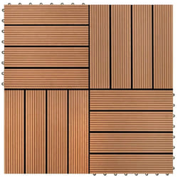 vidaXL 22x Decking Tiles 30x30cm 2sqm WPC Brown Flooring Carpet Board Path