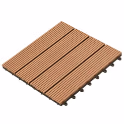 vidaXL 22x Decking Tiles 30x30cm 2sqm WPC Brown Flooring Carpet Board Path