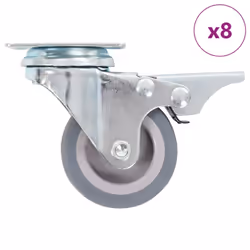 vidaXL Swivel Casters with Double Brakes Furniture Casters Trolley Caster - 8 pcs