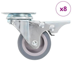 vidaXL Swivel Casters with Double Brakes Furniture Casters Trolley Caster - 8 pcs