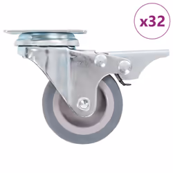 vidaXL Swivel Casters with Double Brakes Furniture Casters Trolley Caster - 32 pcs