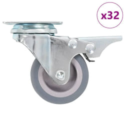 vidaXL Swivel Casters with Double Brakes Furniture Casters Trolley Caster - 32 pcs