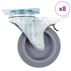 vidaXL Swivel Casters with Double Brakes Furniture Casters Trolley Caster - 8 pcs