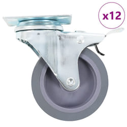vidaXL Swivel Casters with Double Brakes Furniture Casters Trolley Caster - 12 pcs