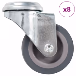 vidaXL Bolt Hole Swivel Casters Moving Wheel Trolley Caster Furniture Caster - 8 pcs