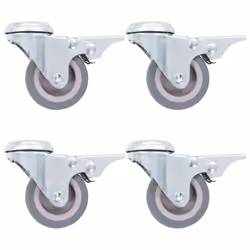 vidaXL Bolt Hole Swivel Casters with Double Brakes Trolley Wheel Caster TPR - 8 pcs