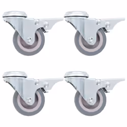 vidaXL Bolt Hole Swivel Casters with Double Brakes Trolley Wheel Caster TPR - 12 pcs
