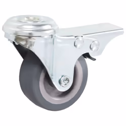 vidaXL Bolt Hole Swivel Casters with Double Brakes Trolley Wheel Caster TPR - 12 pcs