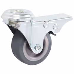 vidaXL Bolt Hole Swivel Casters with Double Brakes Trolley Wheel Caster TPR - 24 pcs