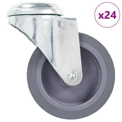 vidaXL Bolt Hole Swivel Casters Moving Wheel Trolley Caster Furniture Caster - 24 pcs