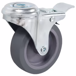 vidaXL Bolt Hole Swivel Casters with Double Brakes Trolley Wheel Caster TPR - 16 pcs