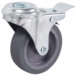 vidaXL Bolt Hole Swivel Casters with Double Brakes Trolley Wheel Caster TPR - 24 pcs