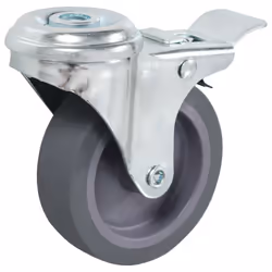 vidaXL Bolt Hole Swivel Casters with Double Brakes Trolley Wheel Caster TPR - 32 pcs
