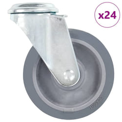 vidaXL Bolt Hole Swivel Casters Moving Wheel Trolley Caster Furniture Caster - 24 pcs