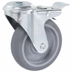 vidaXL Bolt Hole Swivel Casters with Double Brakes Trolley Wheel Caster TPR - 12 pcs