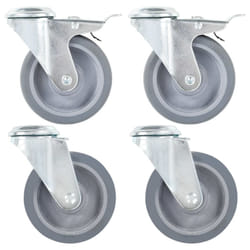 vidaXL Bolt Hole Swivel Casters Moving Wheel Trolley Caster Furniture Caster - 24 pcs