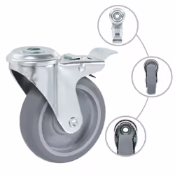 vidaXL Bolt Hole Swivel Casters Moving Wheel Trolley Caster Furniture Caster - 24 pcs