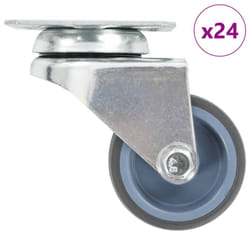 vidaXL Twin-wheel Swivel Casters Furniture Caster Trolley Wheel Caster 100kg - 24 pcs