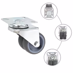 vidaXL Twin-wheel Swivel Casters Furniture Caster Trolley Wheel Caster 100kg - 8 pcs
