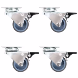 vidaXL Twin-wheel Swivel Caster with Double Brakes Wheel Caster Trolley Caster - 8 pcs