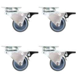 vidaXL Twin-wheel Swivel Caster with Double Brakes Wheel Caster Trolley Caster - 8 pcs