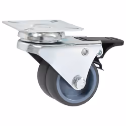vidaXL Twin-wheel Swivel Caster with Double Brakes Wheel Caster Trolley Caster - 8 pcs