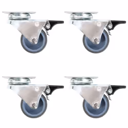 vidaXL Twin-wheel Swivel Caster with Double Brakes Wheel Caster Trolley Caster - 16 pcs
