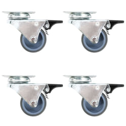 vidaXL Twin-wheel Swivel Caster with Double Brakes Wheel Caster Trolley Caster - 16 pcs