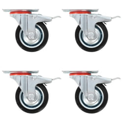 vidaXL Swivel Casters with Double Brakes Furniture Casters Trolley Caster - 12 pcs