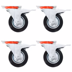 vidaXL Swivel Casters with Double Brakes Furniture Casters Trolley Caster - 12 pcs