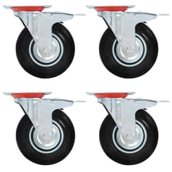 vidaXL Swivel Casters with Double Brakes Furniture Casters Trolley Caster - 16 pcs