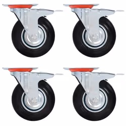vidaXL Swivel Casters with Double Brakes Furniture Casters Trolley Caster - 24 pcs