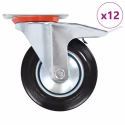 vidaXL Swivel Casters with Double Brakes Furniture Casters Trolley Caster - 12 pcs