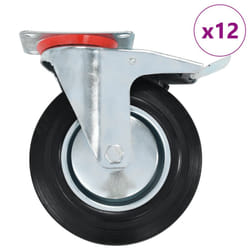 vidaXL Swivel Casters with Double Brakes Furniture Casters Trolley Caster - 12 pcs