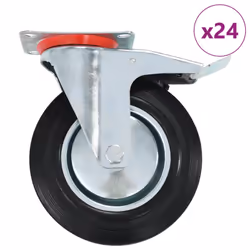 vidaXL Swivel Casters with Double Brakes Furniture Casters Trolley Caster - 24 pcs