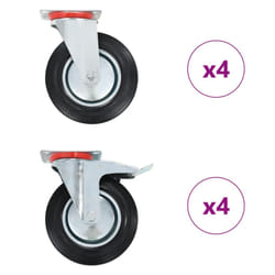 vidaXL Swivel Casters Trolley Moving Wheels Furniture Caster Trolley Caster - 8 pcs