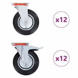 vidaXL Swivel Casters Trolley Moving Wheels Furniture Caster Trolley Caster - 24 pcs