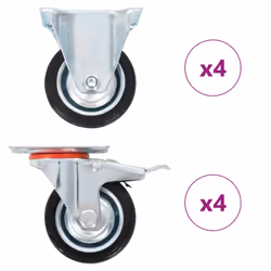 vidaXL Casters Moving Wheels Trolley Accessory Furniture Caster Trolley Caster - 8 pcs