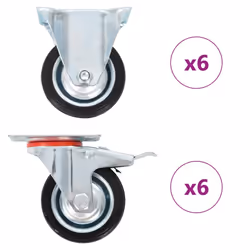 vidaXL Casters Moving Wheels Trolley Accessory Furniture Caster Trolley Caster - 12 pcs