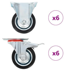 vidaXL Casters Moving Wheels Trolley Accessory Furniture Caster Trolley Caster - 12 pcs